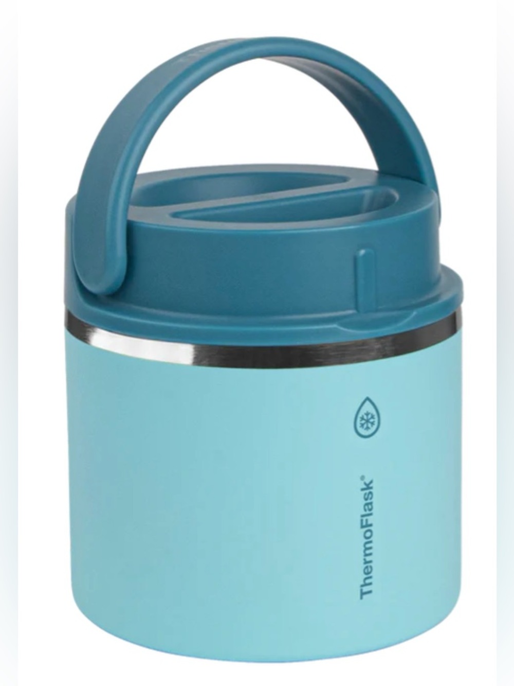 NEW ThermoFlask Insulated 20 Oz Food Jar Container Blues Handle Stainless Steel
